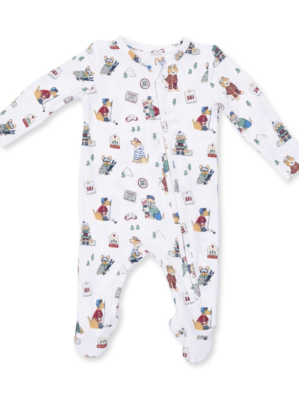 Angel Dear Ski Dogs Winter Sports Footie 0-3 3-6 6-9 months